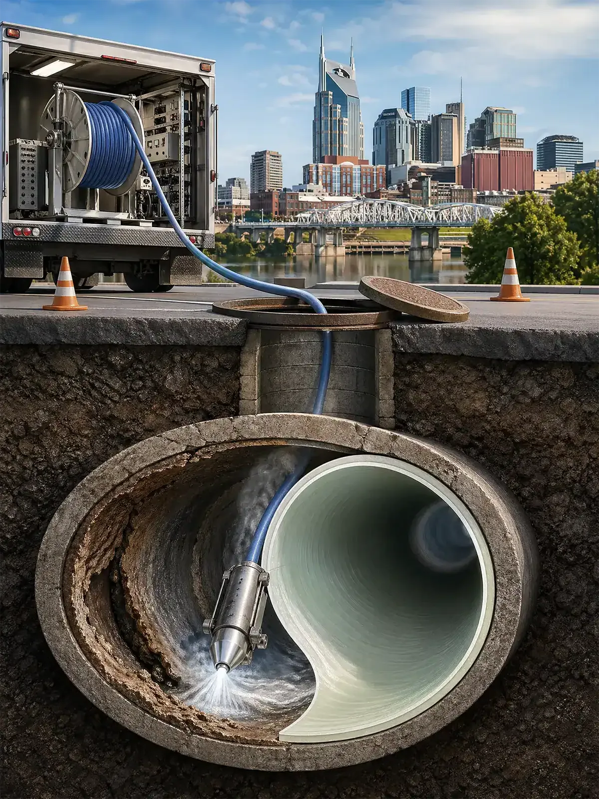 Prodigy Sewer and Drain restores underground pipes in the city to keep sewers safe and streets working properly.