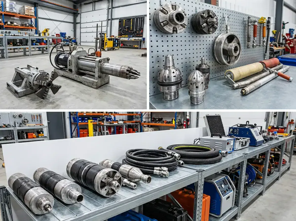 Prodigy Sewer and Drain workshop is shown as organized, professional, and ready for a variety of repair or maintenance jobs.
