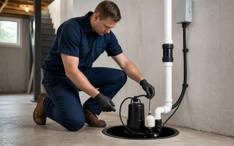 Sump Pump Installation — completed work