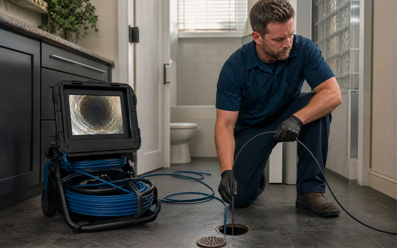 Trenchless camera diagnosis — photo slot