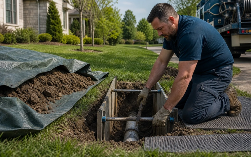 Trenchless Sewer Replacement — Prodigy crew